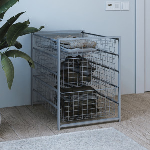 Стеллаж 5-уровневый с сетчатыми корзинами , 435x550x545 мм, серый LJPS0579 Public Steel Россия