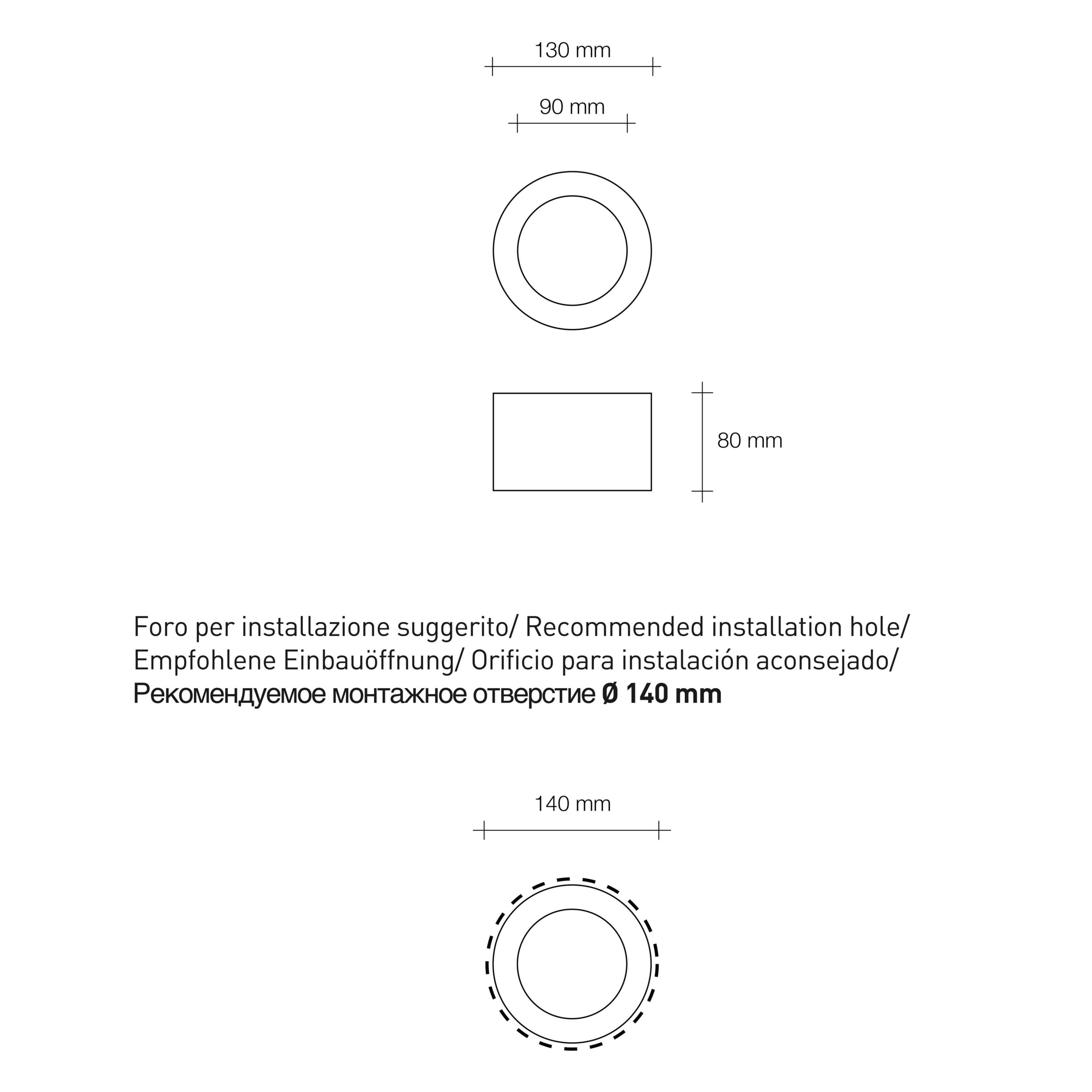 Утопленный гипсовый прожектор In Stock технический ARCH-00135585 - Вид №6