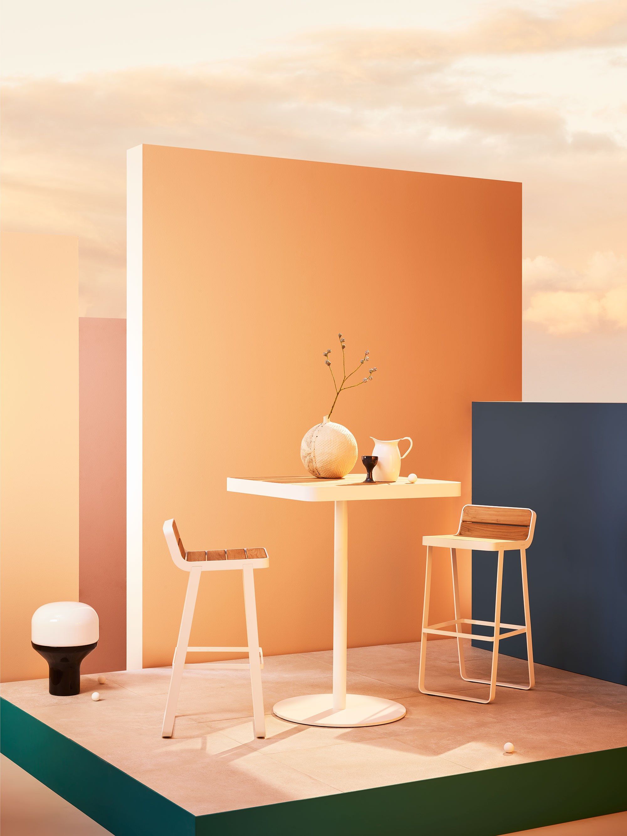 Высокий садовый стул из тикового дерева Terraforma Makemake ARCH-00152756 - Вид №3