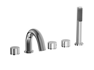 Смеситель для ванны с 5 отверстиями и ручным душем