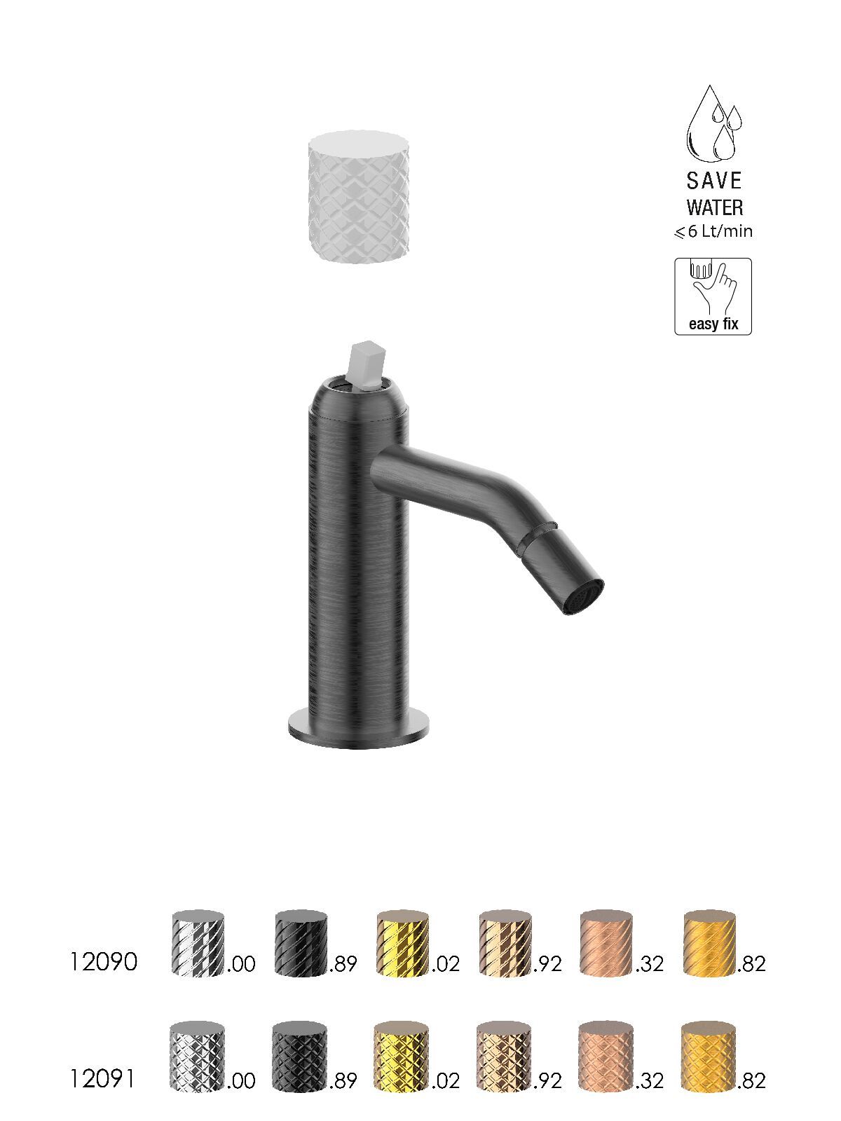 Однорычажный смеситель для биде с автоматическим сливом Rubinetterie Frattini Pepe XLS ARCH-00091461 - Вид №6