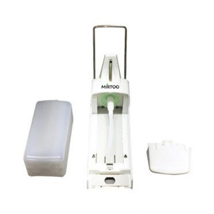 X-2262 MIRTOO Дозатор локтевой MIRTOO X-2262 для антисептика и мыла антивандальный ABS-пластик еврофлакон 1000 мл. с замком белый  - Вид №2