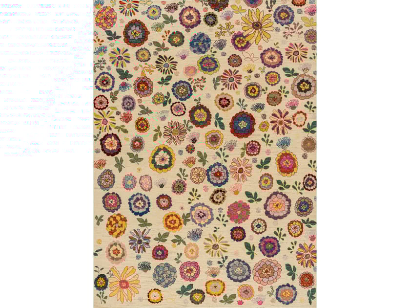 Шерстяной прямоугольный цветочный ковер Zollanvari Ikebana Kyoto-Designer ARCH-00080452