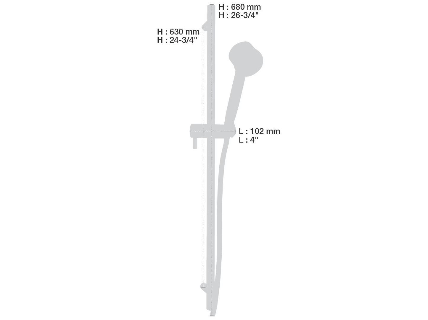 Настенная душевая колонна с ручным душем BARIL DGL-2070-04 ARCH-00151128 - Вид №2