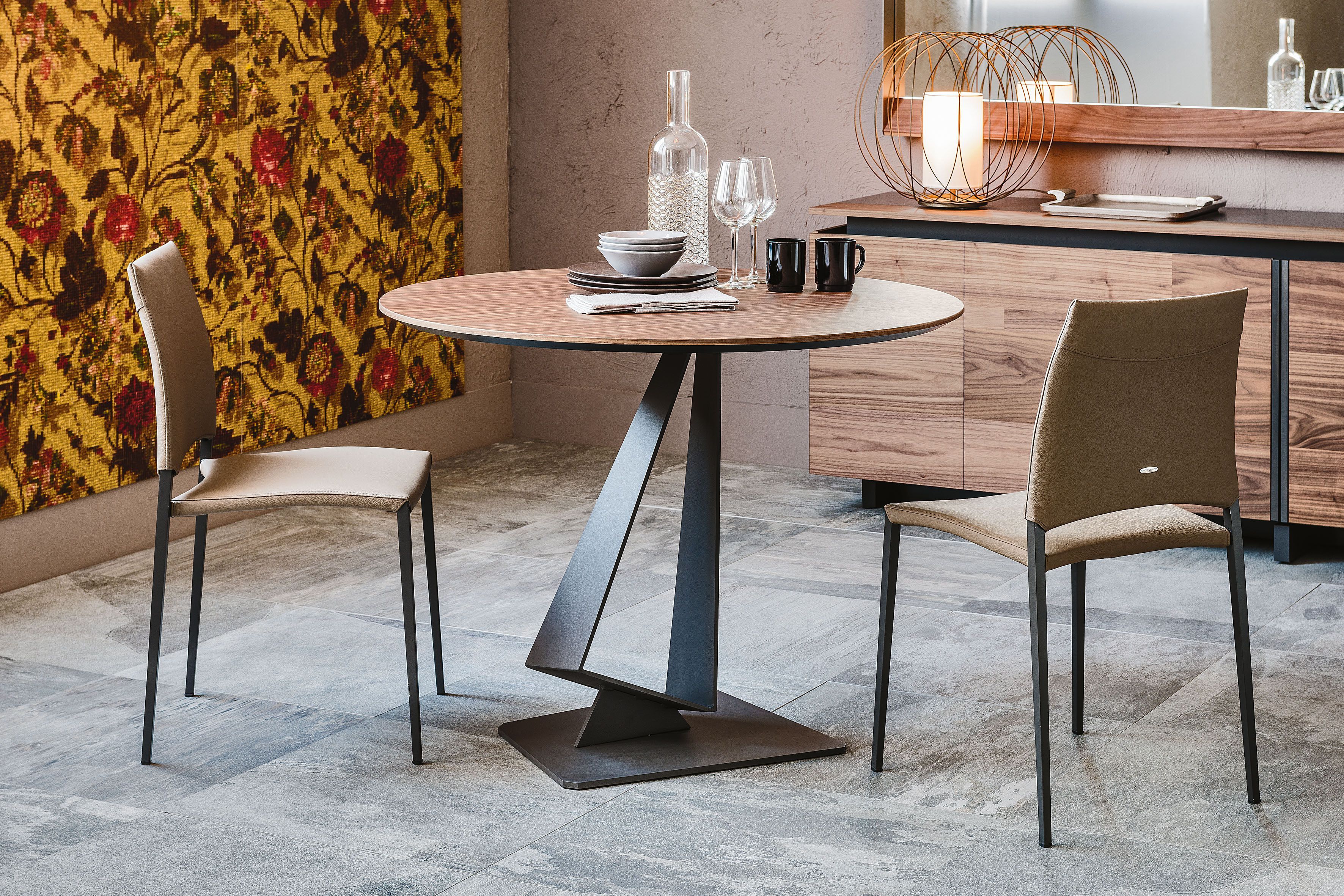 Круглый стол из стали и дерева Cattelan italia ROGER ARCH-00048099 - Вид №1