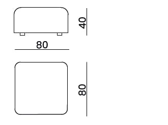 Кожаный квадратный пуф Bizzotto Italia Нара ARCH-00139249