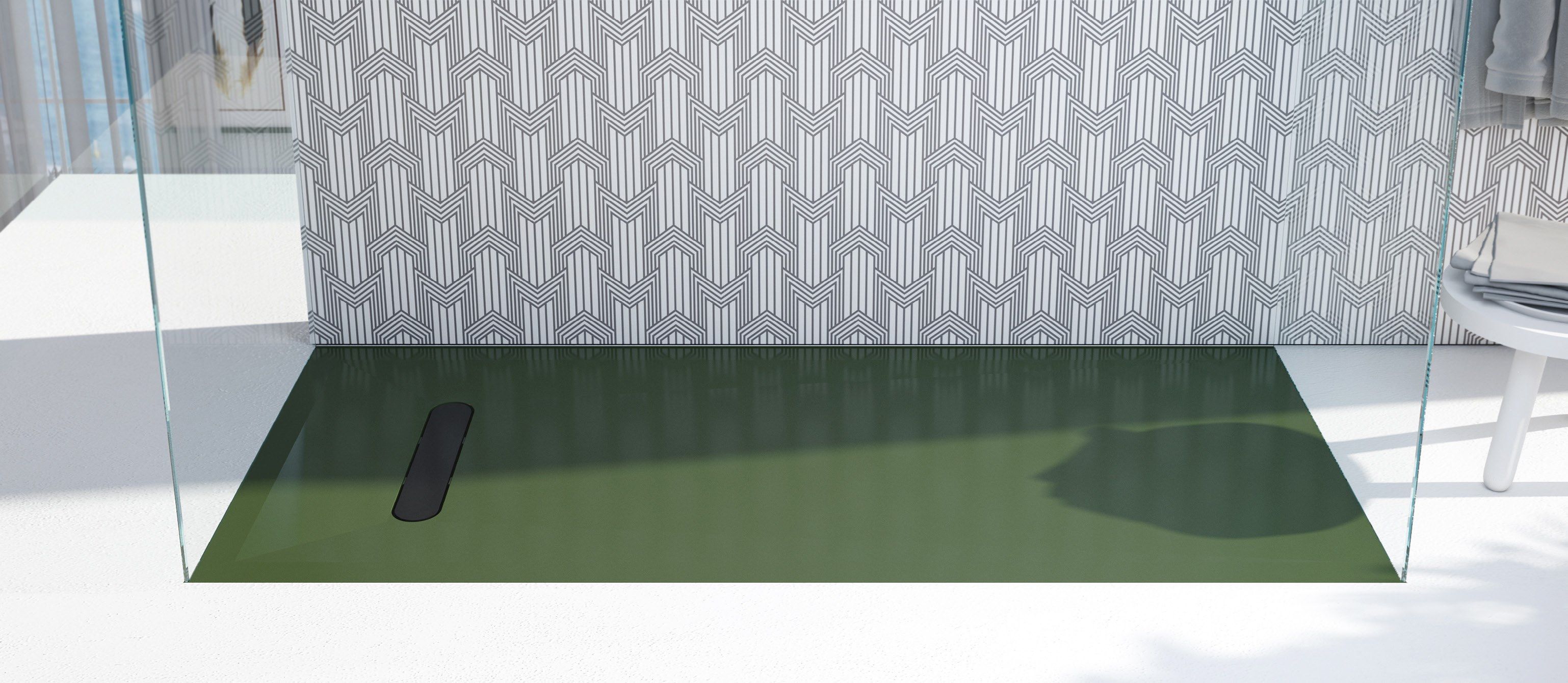 Поддон для душа с противоскользящим напольным покрытием Luxolid® Relax Design VESUVIUS SOLID ARCH-00081144 - Вид №1