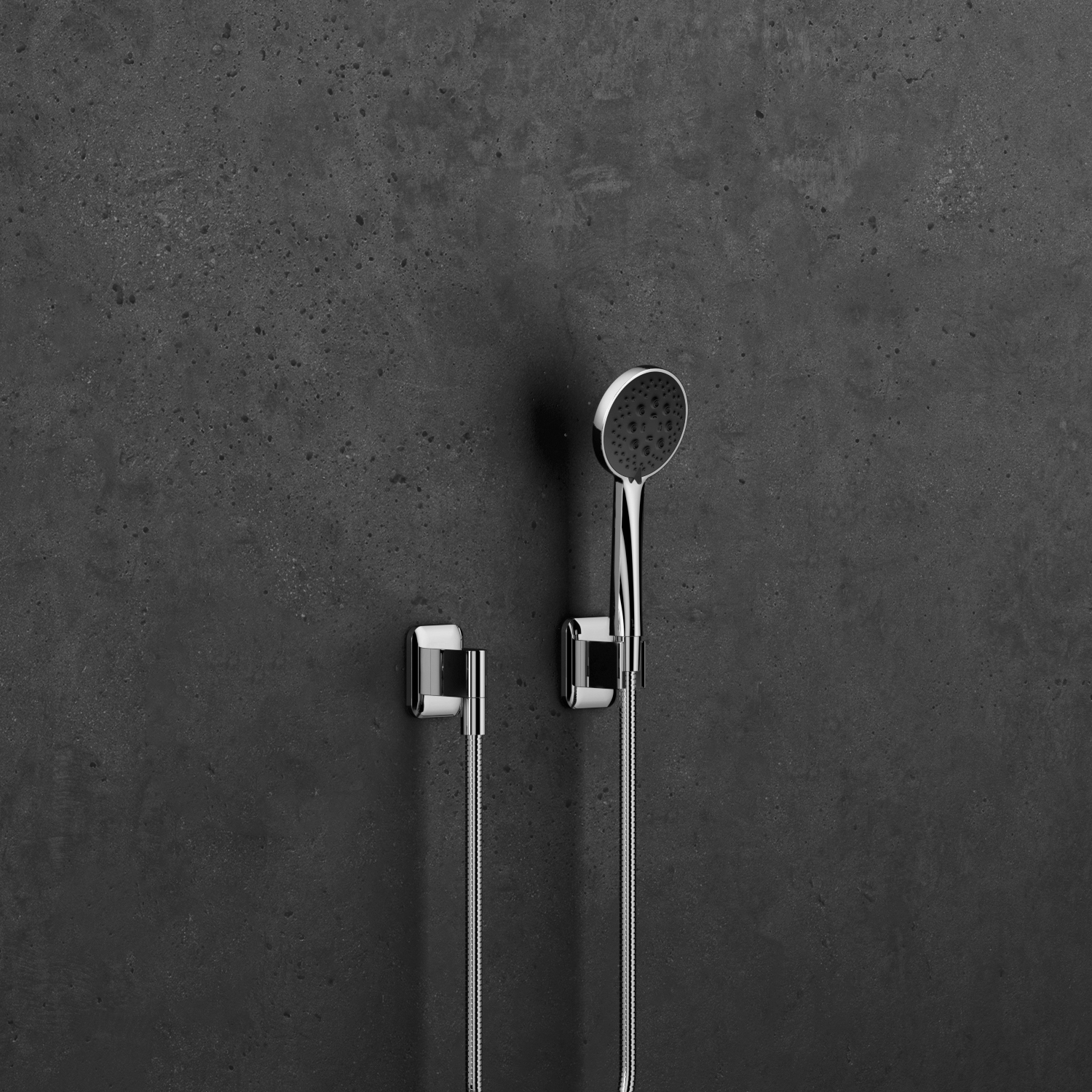 ЛИССЕ Набор для ручного душа с отдельными розетками - матовый черный DornBracht LISSE 27803845-33 - Вид №1