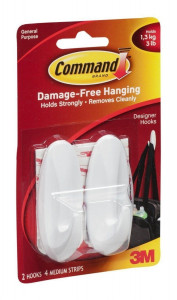 343009 Крючки белые, 2 шт. Command
