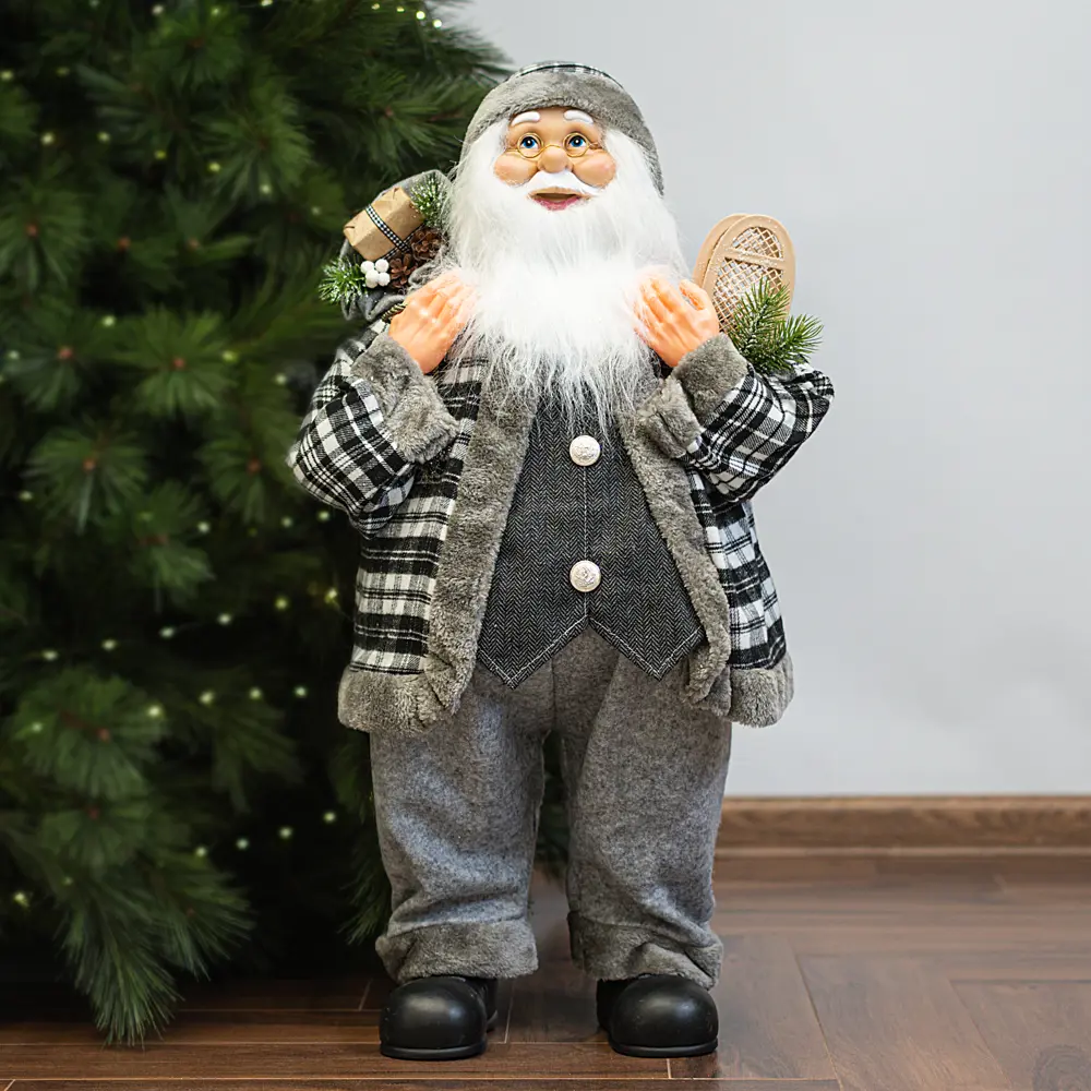 87547276 Фигура декоративная Санта в сером 80см STLM-0951752