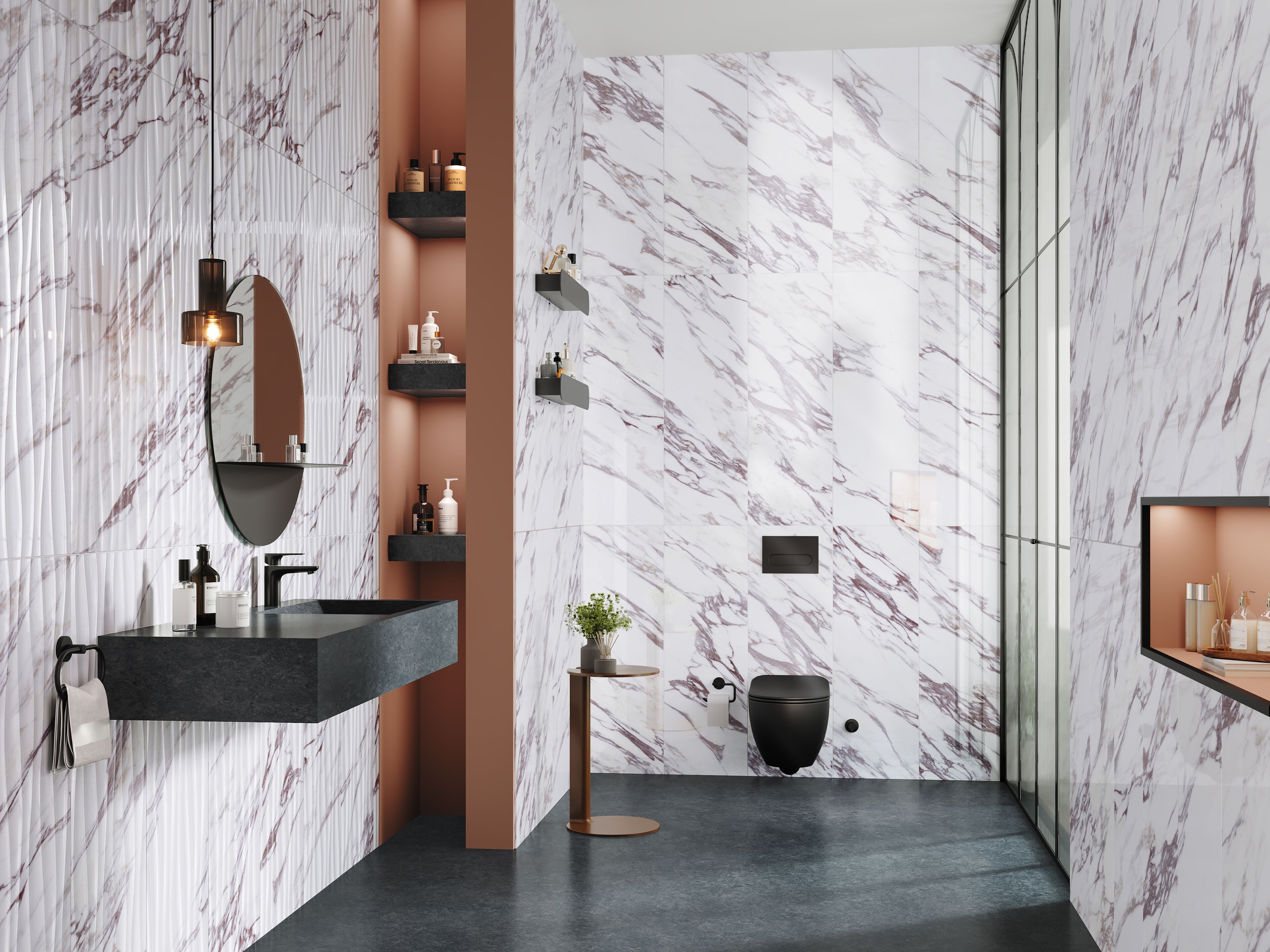 Пол / керамогранит с мраморным эффектом Kaleseramik ванная комната ARCH-00151941