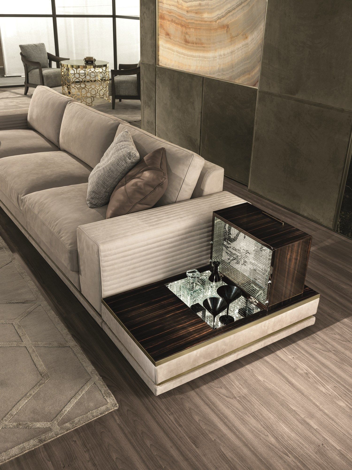 3-местный кожаный диван Longhi ARCH-00006070 - Вид №4