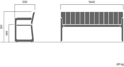 VESTRE Скамья из стали и дерева со спинкой Air sun-id-1411183 - Вид №6