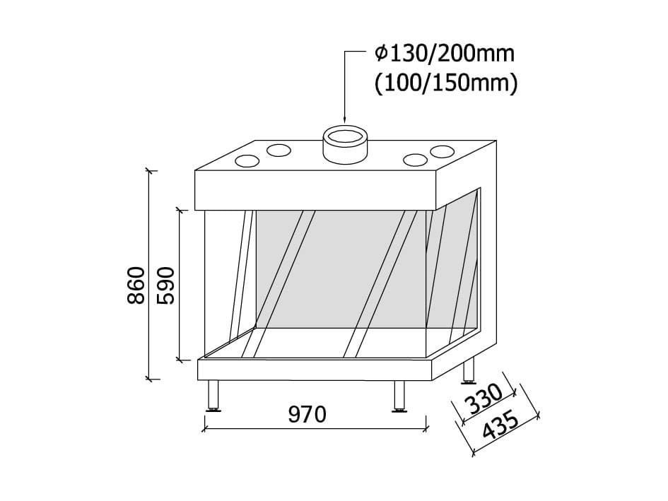 Газовый тройной фасадный камин Metalfire ARCH-00092073 - Вид №2