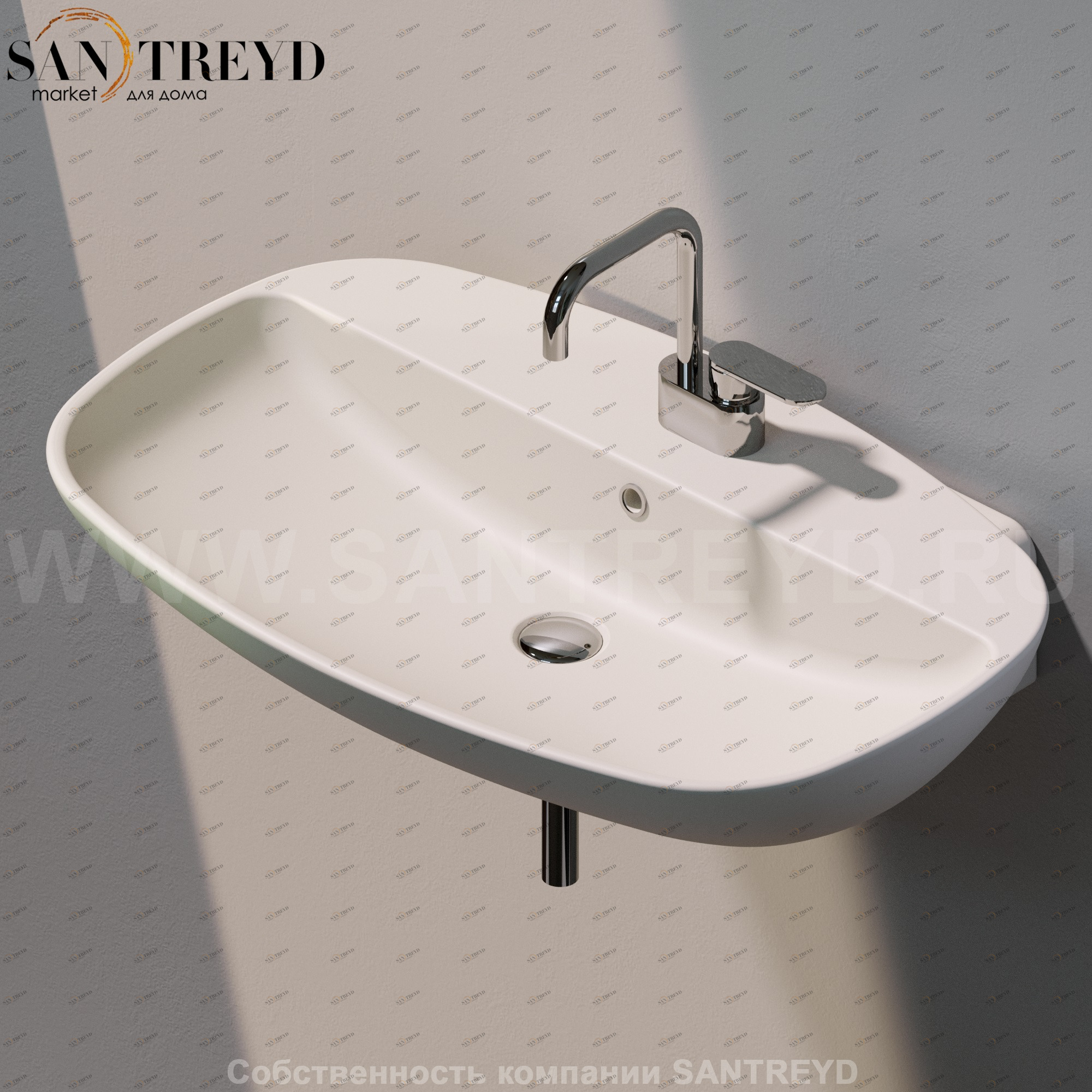 ND5081.9003 Подвесная раковина настенная прямоугольная Ceramica Flaminia Nuda бежевая