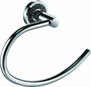 H2014/05B Sanibano Ebano, полотенцедержатель - полукольцо, цвет хром-кристаллы Swarovski black