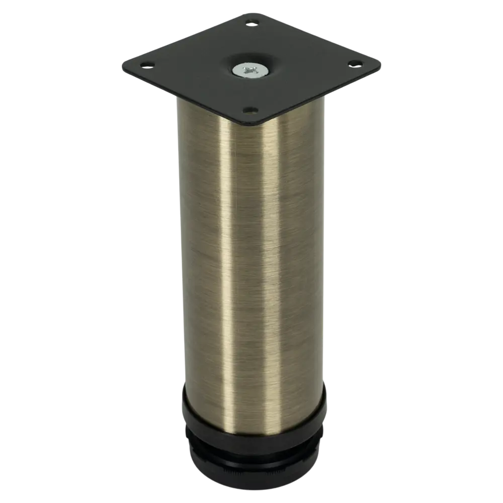 EDSON Мебельная ножка цилиндрическая коричневая с крепежной пластиной 82065826 STLM-1563971