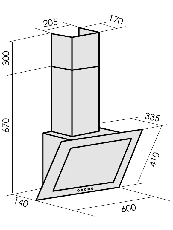 8130129 Вытяжка наклонная MBS GALTONIA 160 GLASS белый/белый STDN-0063693 - Вид №15