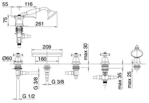 Rubinetterie Treemme Old italy  4472  - Вид №2