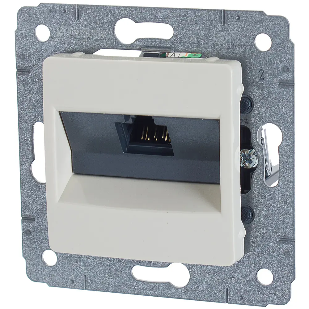 Розетка компьютерная встраиваемая Legrand Cariva RJ45 UTP cat 6 цвет слоновая кость STLM-2160628 - Вид №2