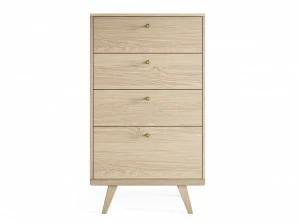 Комод высокий с 4 ящика дуб осветленный Thimon THE IDEA КОМОДЫ THIMON 209995 Бежевый;дуб сонома
