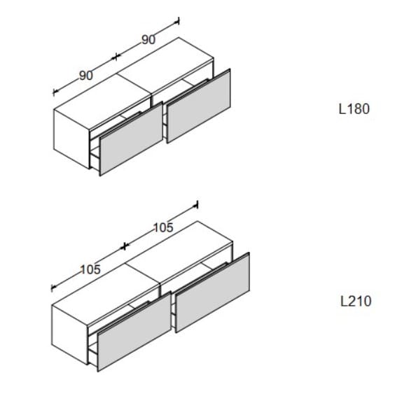 Шкаф для раковины Laminam® с выдвижными ящиками ARTELINEA +SKIN ARCH-00071817 - Вид №1