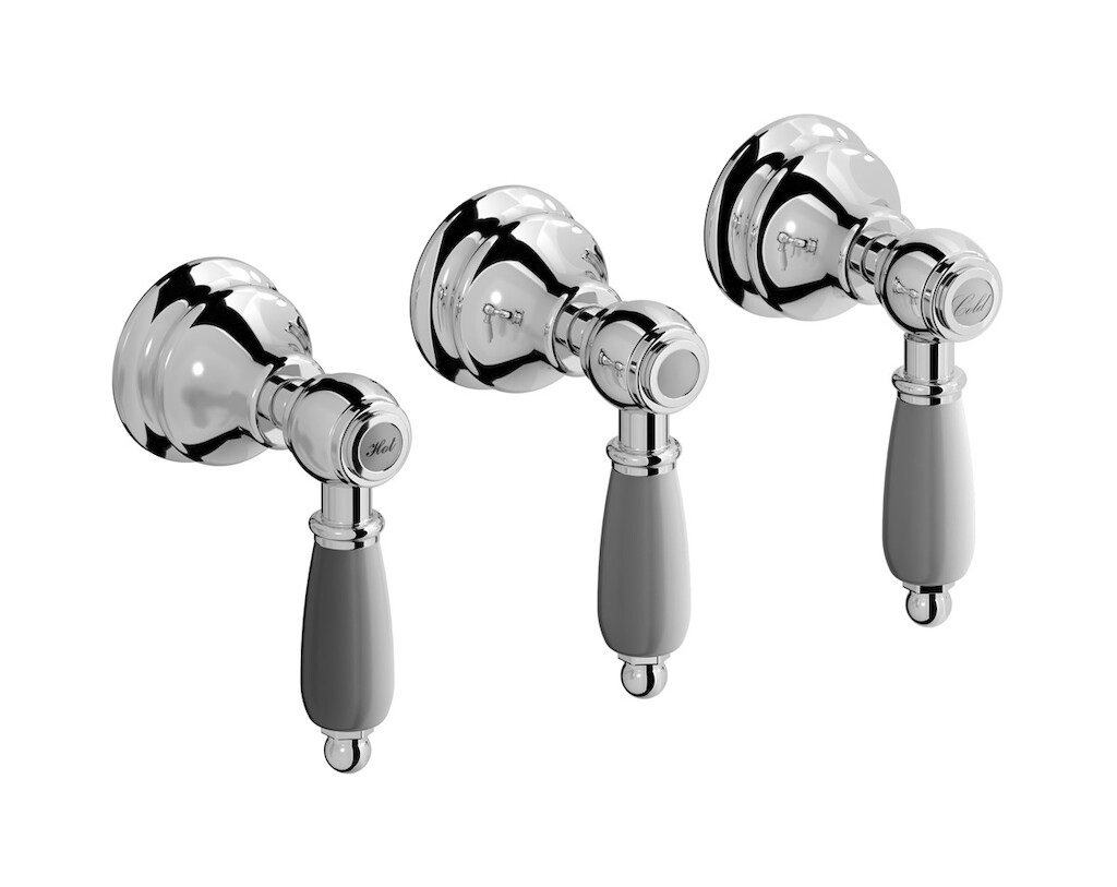 Встроенный смеситель для душа на 3 отверстия с двухходовым дивертером WE ARE IB hl410cc_2 Chrome Hermes