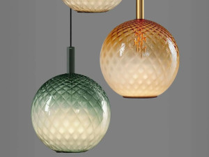 Подвесной светильник из дутого стекла