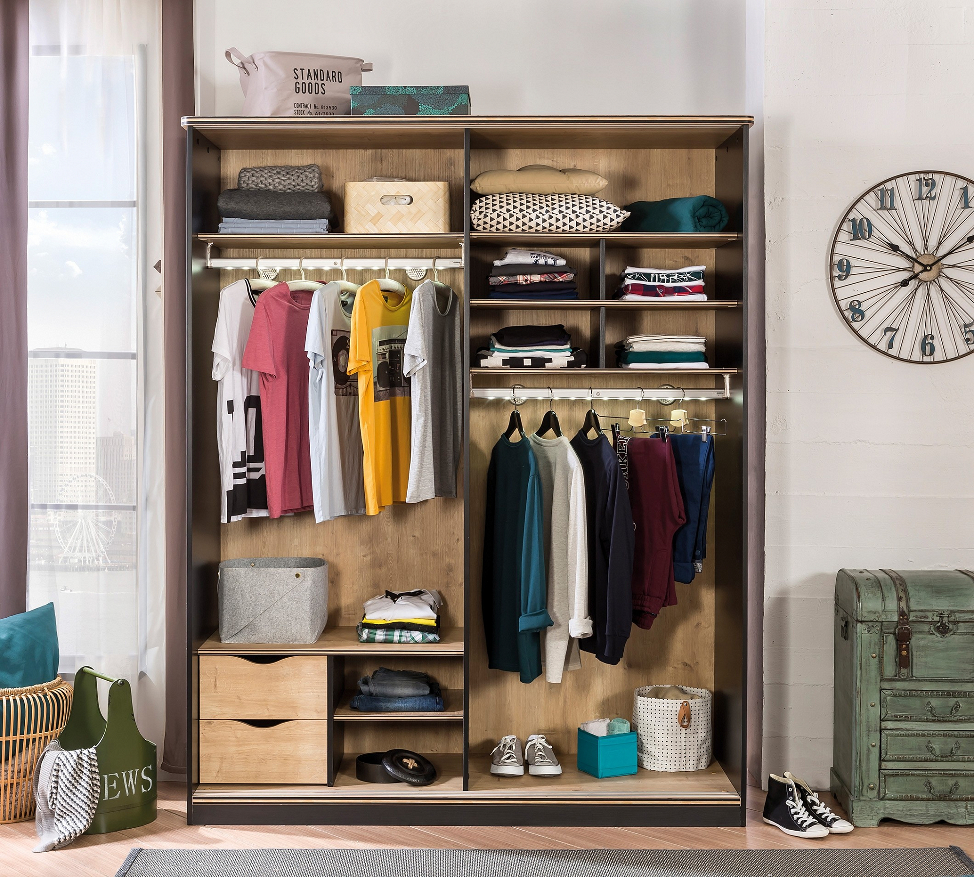 Шкаф-купе двухдверный черный Black CILEK BLACK 00-3832623 Черный Santreyd - Вид №2