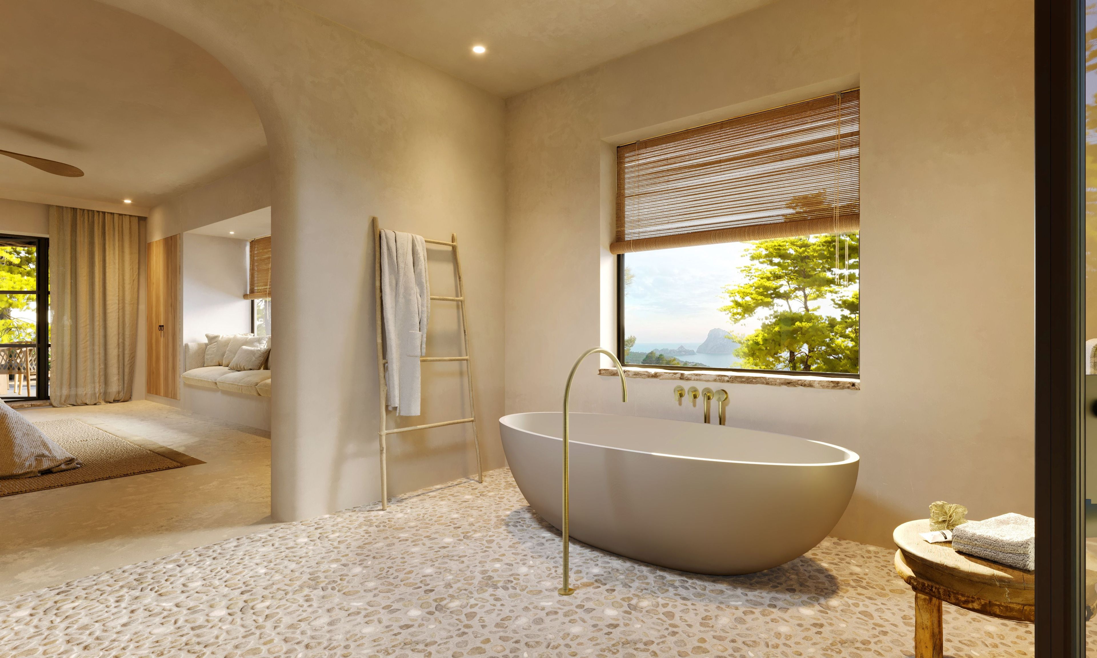 Овальная ванна в центре комнаты COCOON Maison ARCH-00106360 - Вид №1