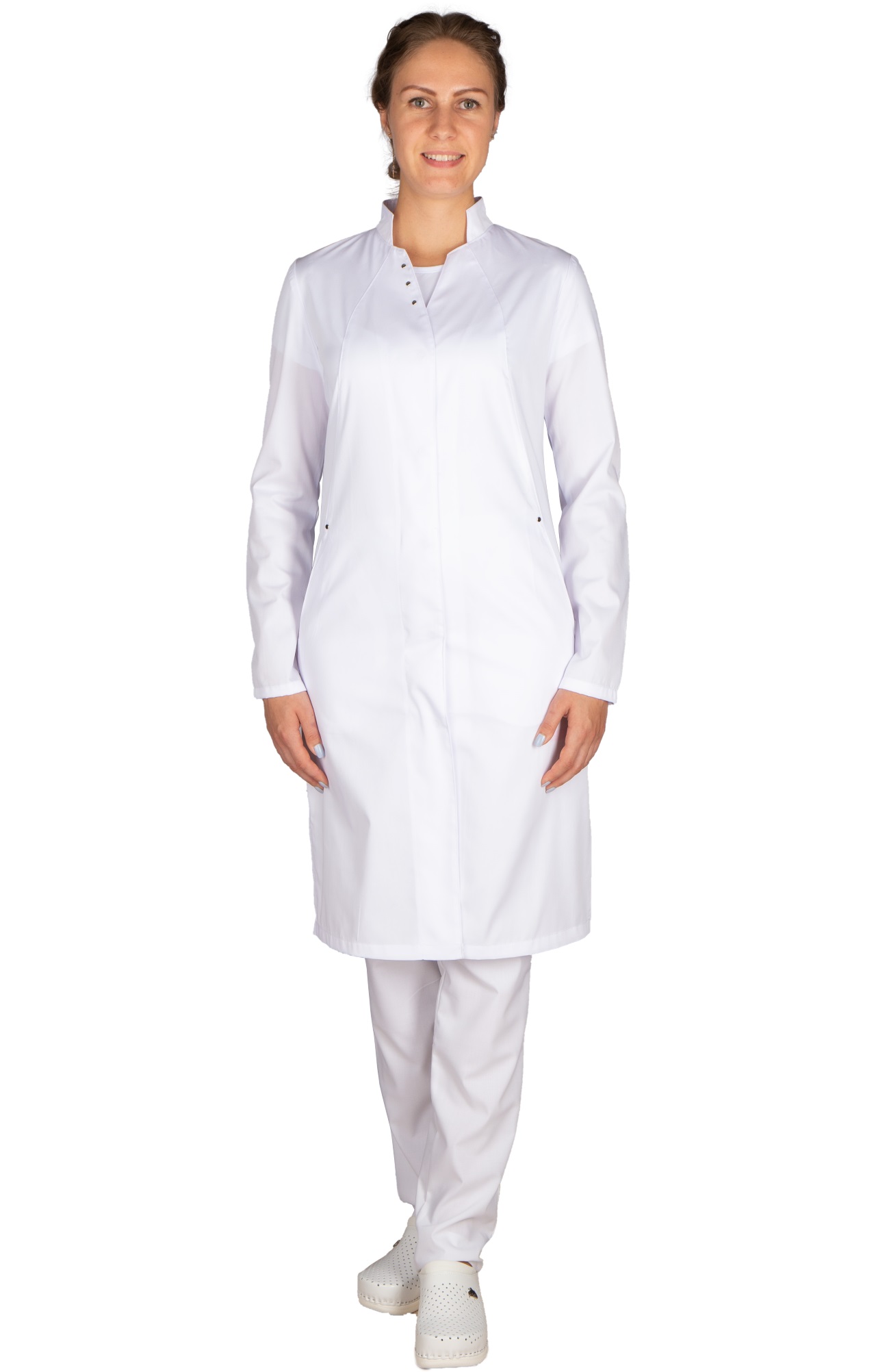 4957331 Халат "Элегант" белый  Медицинская одежда  размер 42 Спецодежда  - Вид №7