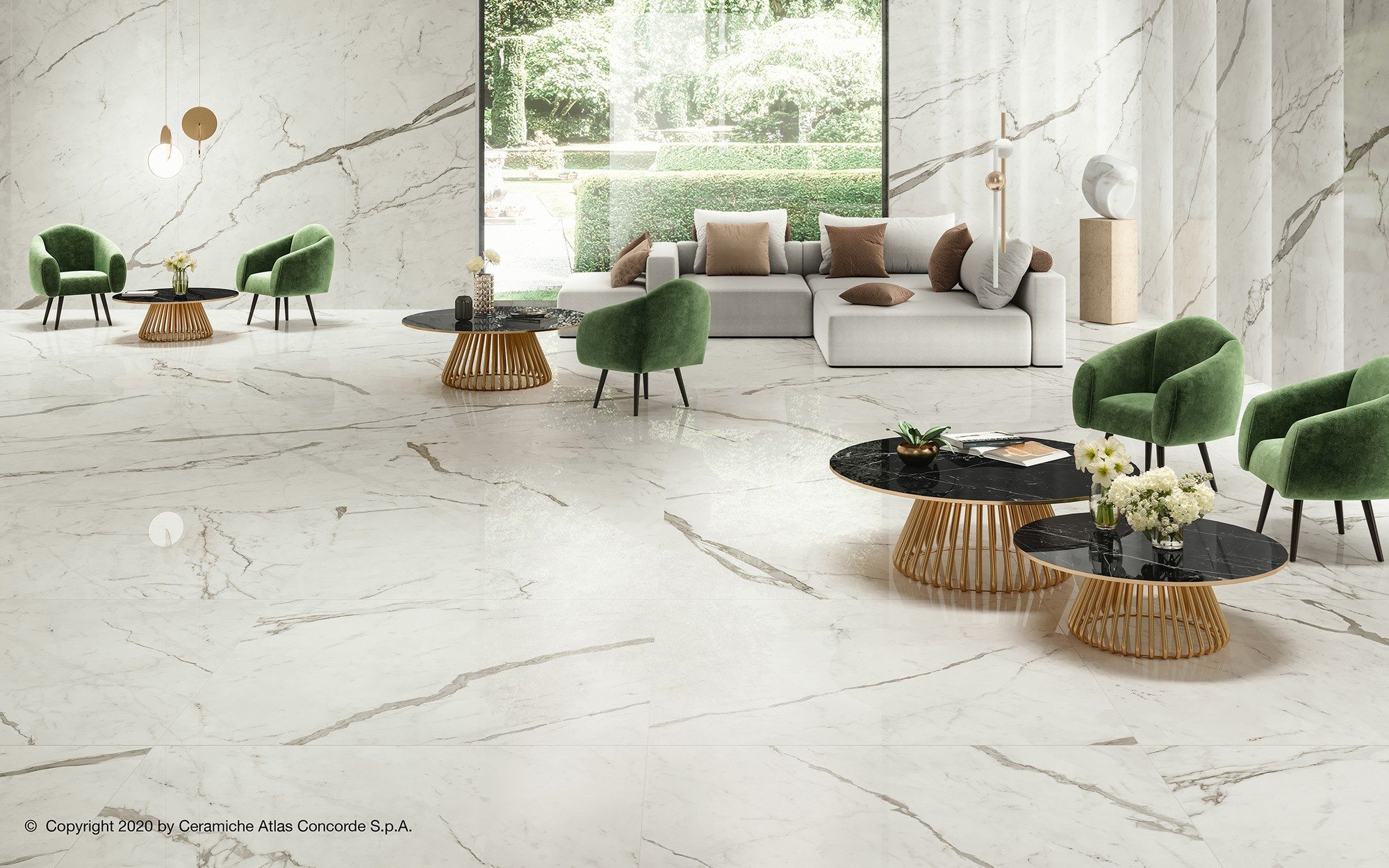 Пол из керамогранита с мраморным эффектом Atlas Concorde Marvel Shine ARCH-00045897 - Вид №42