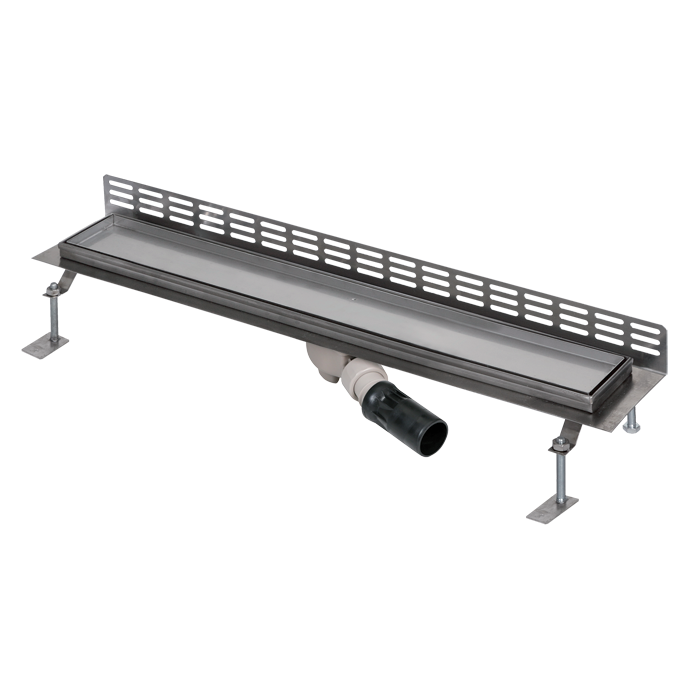 69140 Нержавеющий водоотводящий желоб под плитку, к стене, длина 850 мм SANELA 