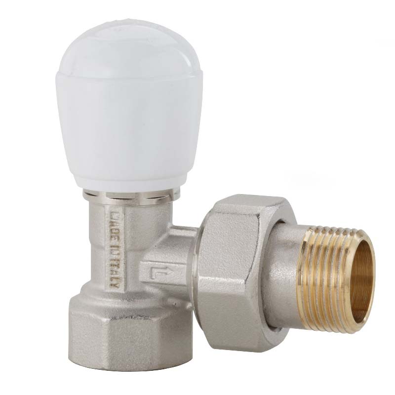 Вентиль НВ угловой для радиаторов обратный POKERPLUS с разъемным соединением EMMETI 1/2" со сгоном 01350600