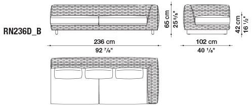B&B Italia Outdoor Текстильный диван с шезлонгом Ray outdoor sun-id-1367309 - Вид №2