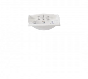 Gentry Home Таз большой белый Victorian Синий узор GH103218