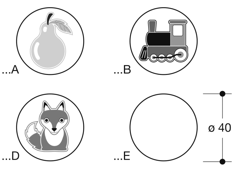 33.1772D лист с пиктограммами HEWI System 111 | Polyamid  - Вид №1