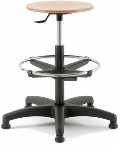 Linea Fabbrica Офисный табурет с 5 спицами из бука с подставкой для ног Mea wood