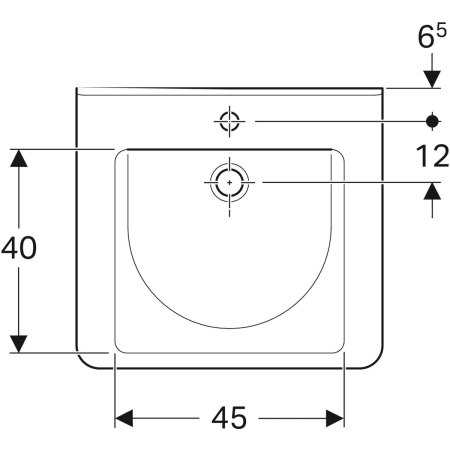 128667000 Раковина Geberit Renova Comfort Square, безбарьерная Geberit  - Вид №20