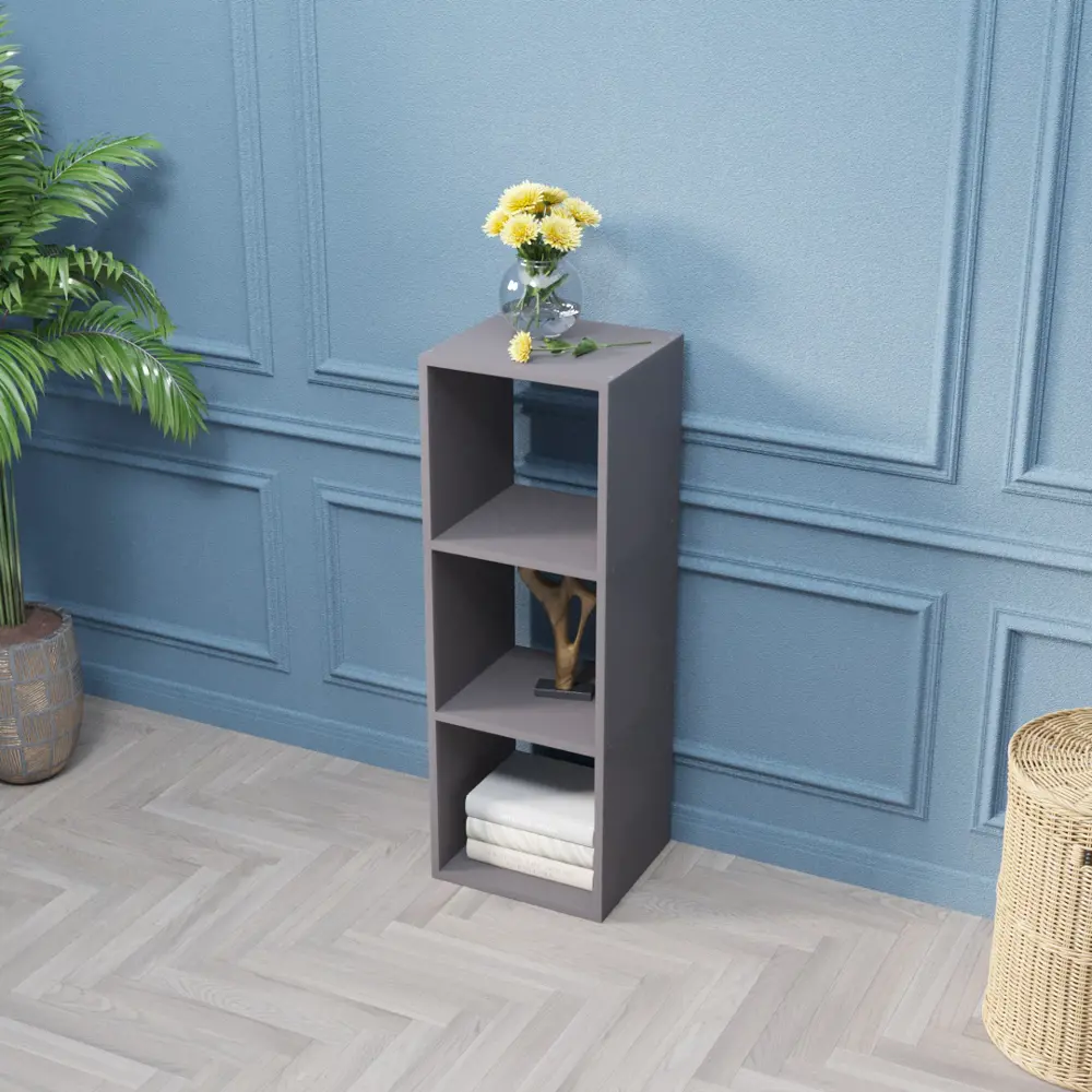 91660971 Стеллаж деревянный Velardy Cubic Line 35.2x102.4x32 см нагрузка до 15 кг ЛДСП цвет графит STLM-1097074
