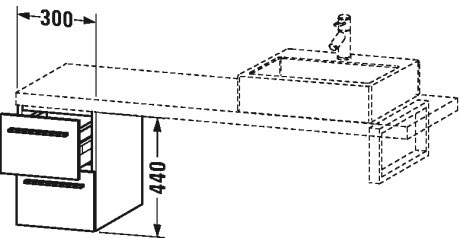 XL542504343 X-Large Шкафчик для компактной консоли Базальт матовый, декор Duravit - Вид №1