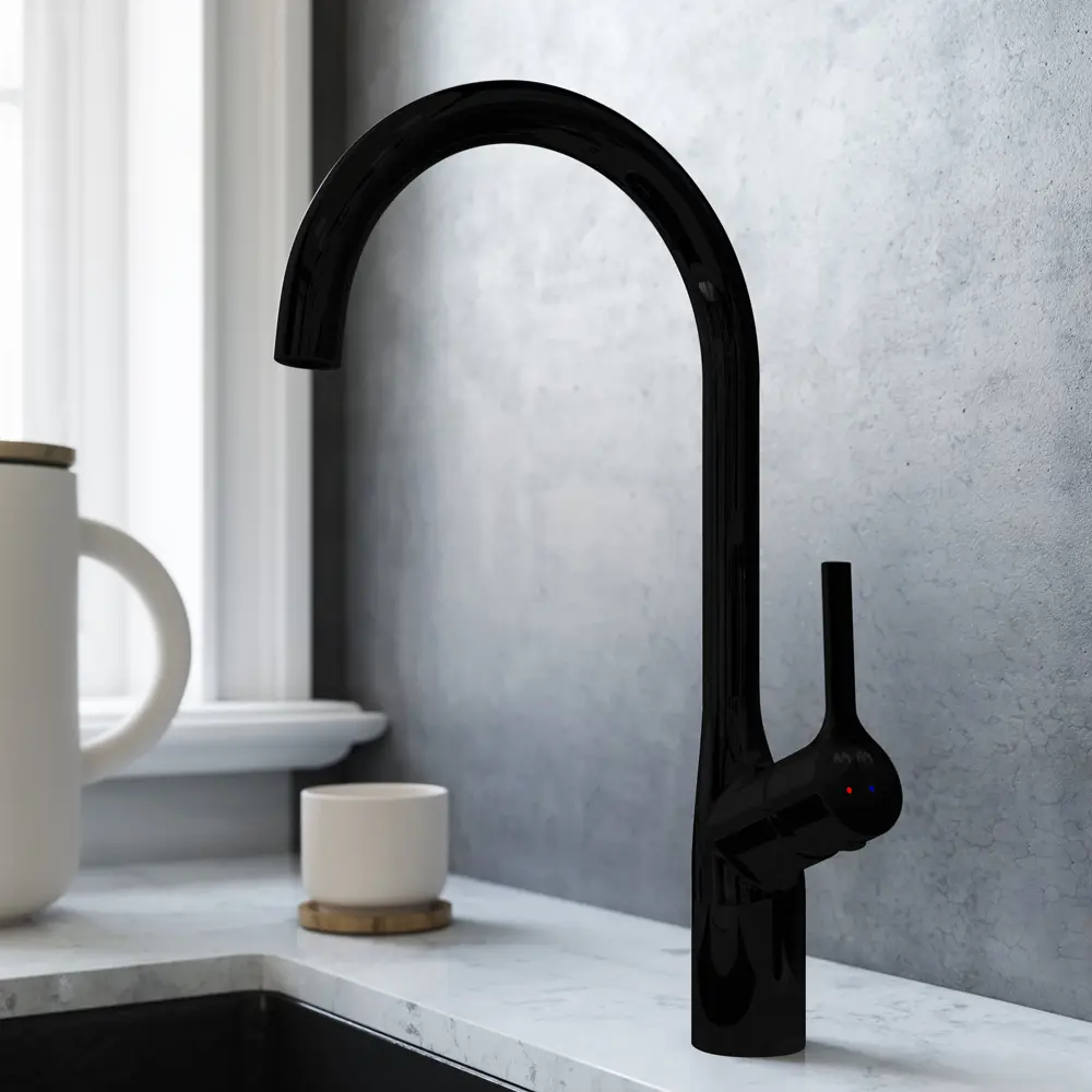 AM.PM Spike — стильный кухонный смеситель черного цвета 84177506 STLM-0046886 - Вид №7