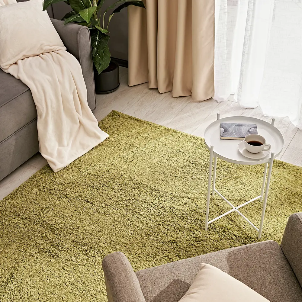 Ковер KREAFORTA Shaggy Bosfor 80x150 см зеленый абстрактный 89394322 STLM-1570605