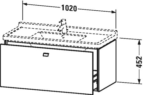 BR404301818 Brioso Тумбочка подвесная Белый матовый, декор Duravit - Вид №1