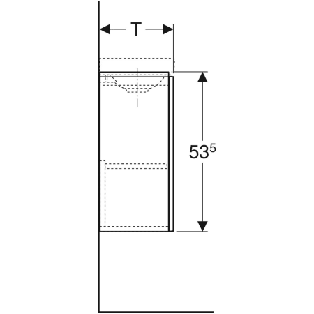 500.607.JL.2 Шкафчик для раковины Geberit Acanto, с одной дверью и сифоном Geberit  - Вид №4
