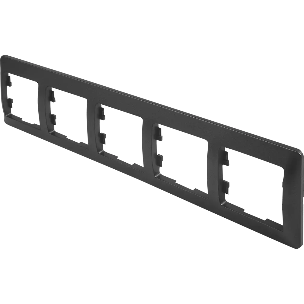 Рамка Schneider Electric Glossa для розеток и выключателей на 5 постов в цвете антрацит 86710235 STLM-0070838 - Вид №1