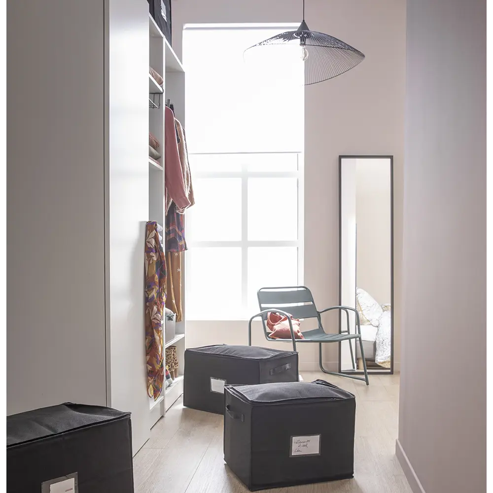 Короб с вакуумным пакетом Spaceo 42x36x33 см цвет чёрный STLM-2123040 - Вид №1