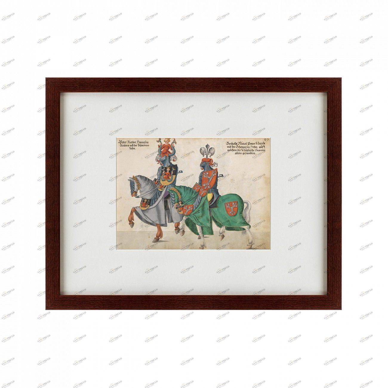 Литография на тонированной бумаге 47х60 см Nremberg №3 1539-1561 КАРТИНЫ В КВАРТИРУ  135537 Белый;коричневый;разноцветный 