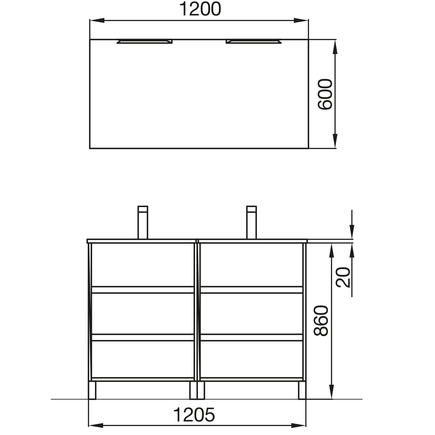 85148 SALGAR Комплект мебели для ванной ARENYS 1200 MATT GREY + Раковина + Зеркало + Свет Мэтт Грей - Вид №1