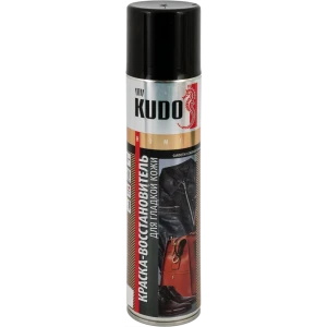 Краска аэрозольная Kudo для гладкой кожи цвет чёрный 0.4 л